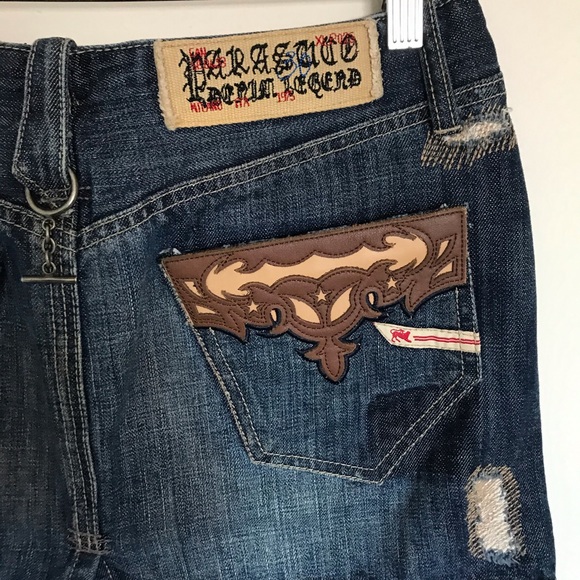 Parasuco Distressed Denim Size 8 mini skirt - Picture 5 of 6